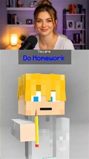 Homework vs Games… Guess What He Chose 😅 #minecraft