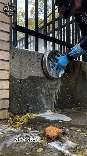Pressure Washing Wall Transformation Magic 💦✨ #PressureWashing #Satisfying #Cleaning