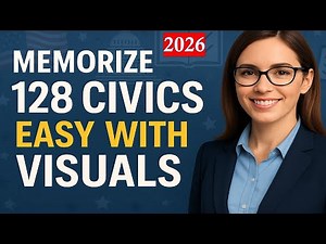 🇺🇸💬 Memorize 128 Civics Questions 2026 In Order Using Visual Images (Full Answers) - US Citizenship