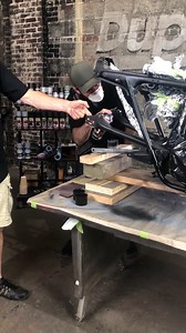 Watch us paint the frame on this 1971 Honda CB350 in a vintage café racer style with VHT Roll Bar and Chassis Paint. Full project video available now on Youtube at duplicolortv! #duplicolor #vht #rollbarandchassispaint #chassispaint #projectbike #caferacer #hondaCB #CB350 | Dupli-Color