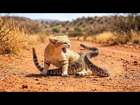 Sand Cat vs Rattlesnake – A Mother’s Deadly Fight to Protect Her Kittens