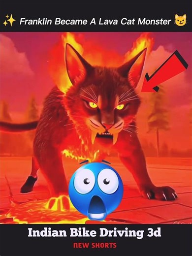 Franklin Became A Lava Cat Monster 😼 || Indian Bike Driving 3d #viral #shorts #indianbikedriving3d