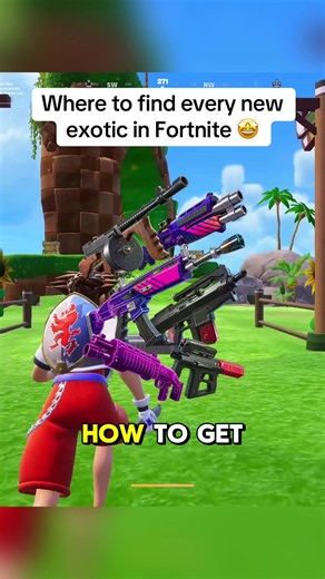 How to get EVERY EXOTIC in the new Fortnite update 😳 (Exotic rebecca’s guns, Balloon popper assault rifle, Accelerant drum gun, Overpowered pump shotgun, Overclocked 8-bit shotgun) #joscarhd #fyp #viral #fortnite