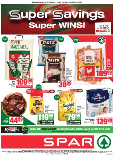 2.2K views · 1.6K reactions | SHOP big SAVINGS, live SUPER! Prices valid from 22 Jul - 6 Aug 2025. #SPARSUPERSavings : https://bit.ly/4kE8ZmN | SPAR Inland | Facebook