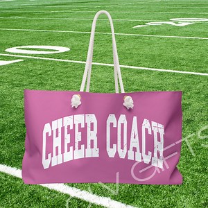 Cheer Coach Weekender Bag, Travel Tote, Gym Bag, Gift for Cheer Coaches, Sports Bag, Pink Cheerleading Tote - Etsy