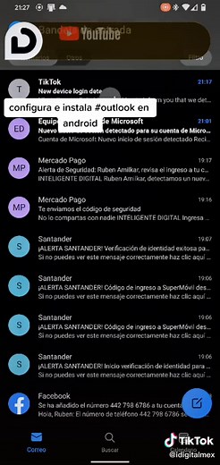 Configuración e Instalación de Outlook en Android