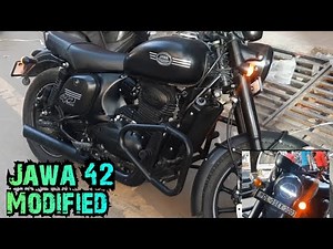 Jawa 42 Modification 😍 ♥ Exhaust Modified , Sintac Led turn Indicator , Minus Headlight 💖😍