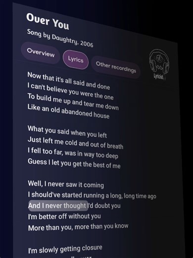 🎧Over You ~ Daughtry || Lyrics🎵🎶 . . . #overyou #daughtry #ruanglyrics #fyp #liriklagu