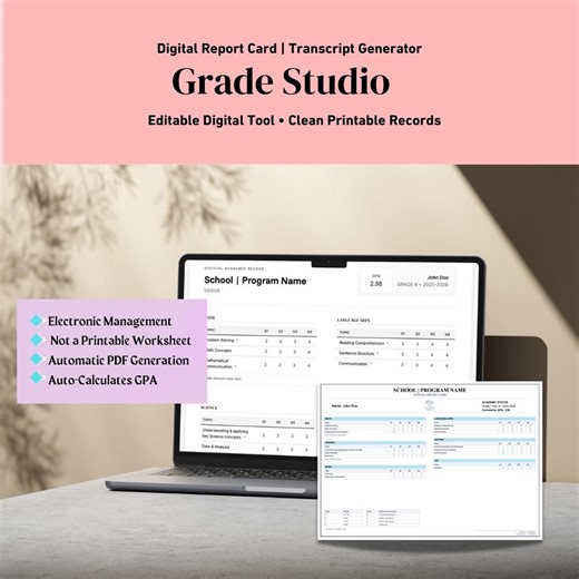 Academic Report Card Editor | Interactive Tool With Automatic GPA Calculation - Etsy