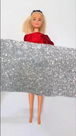 DIY Sparkling Doll Dress Making | Barbie dress Hacks and Crafts #fashion #diy #dress #miniature