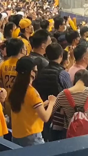 Exciting Baseball Game Crowd in Yellow Shirts