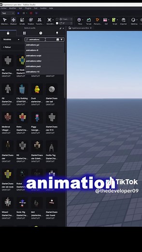 Tuto animer un StarterCharacter sur Roblox Studio