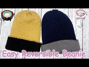 Easy Reversible Beanie 48 Pin Sentro (Addi) Circular Needle Knitting Machine
