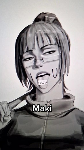 Maki Does the Tongue Trend | Maki Zenin Fanart and More