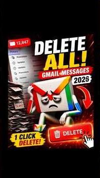 Gmail Ke Sabhi Emails Ek Saath Delete Kaise Kare? 😱 | 1 Click Delete All Gmail Messages 2026