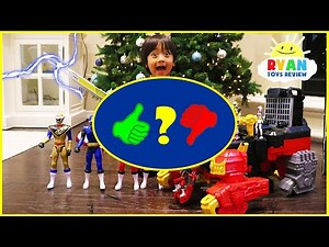 Ryan unlocks the Biggest Power Rangers Ninja Steel Surprise Toys Ever!!! - Video Review