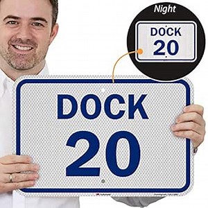SmartSign “Dock 16” Dock Number Sign Aluminum