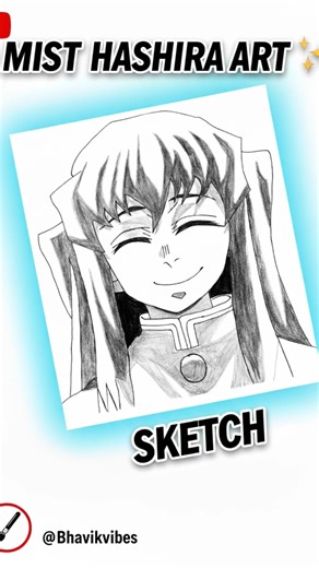 MIST HASHIRA MUICHIRO SKETCH! (Demon Slayer Art) #muichiro #demonslayerart #bhavikvibes #animesketch