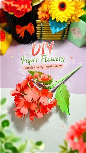 DIY Beautiful Paper Flower Bouquet 🌸 Easy Handmade Craft