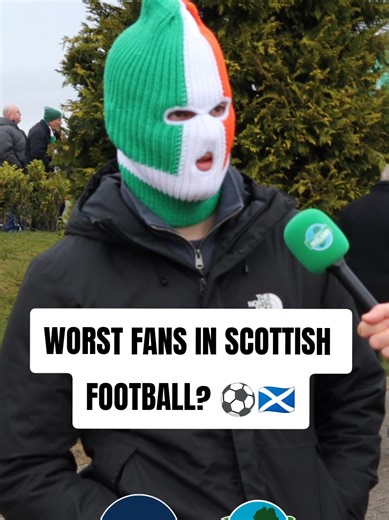 Worst fans in Scottish football? 👀🍀 We were at Celtic Park in Glasgow asking people who they think have the worst fans... and the answer we got was not what we expected. A lad in a tricolour Kneecap-style balaclava says @Celtic Football Club have the worst 👀 Plot twist: he’s an @AJAX FOOTBALL CLUB from the Netherlands… who also supports @Rangers FC🤯 All fun and banter, but honestly one of the strangest answers we’ve ever had. Watch the video to see the madness 😂⚽ #MeanwhileInIreland #Scotti