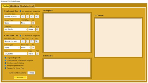 1E Advanced! RAW Combat Simulator by Doomsword's