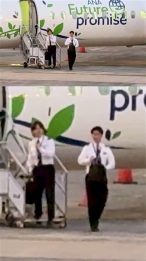 パイロット交代！緑のANA Future Promise Prop Bombardier DHC-8-400 大阪国際（伊丹）空港 #shorts