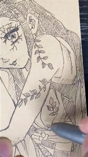 【035ページ】竈門禰󠄀豆子を下書きが無意味な描き方で描いてみた。/Drawing Nezuko Kamado#鬼滅の刃 #demonslayer #anime #otaku #イラストメイキング