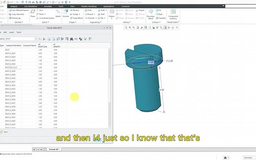 最基础Creo族表使用教程_螺栓_1/ creo family table