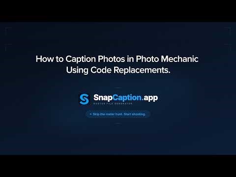 How to Caption Photos in Photo Mechanic is Code Replacement.