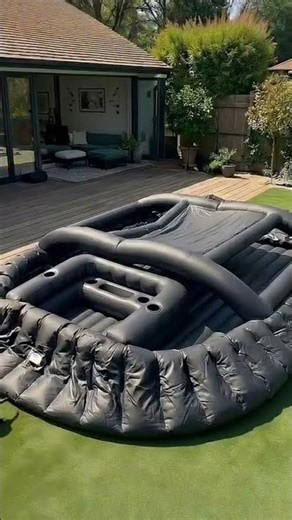 Luxury Inflatable Pool with Mini Bar Setup | Backyard Chill VibesWatch this stunning rectangular