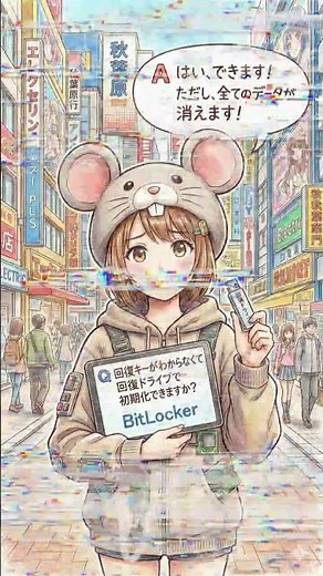 Q回復キーがわからなくても回復ドライブで初期化できますか？BitLocker#shorts