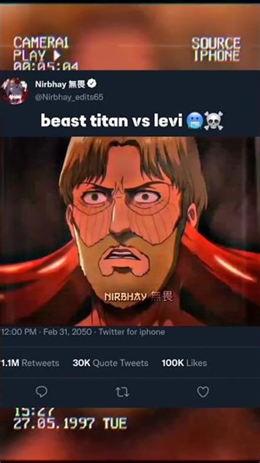 The moment Zeke realized Levi is Humanity's Strongest Soldier ☠️