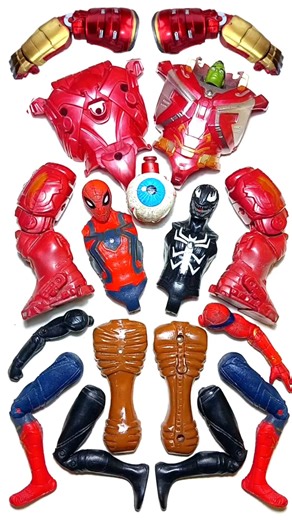 AVENGERS TOYS MARVEL'S, SPIDERMAN VS VENOM VS HULKBUSTER VS SIRENHEAD. #avengers #shorts