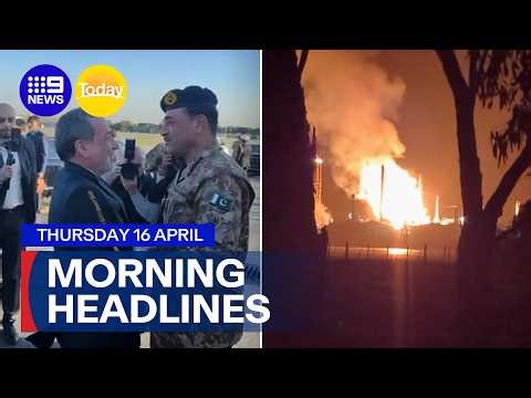 Geelong oil refinery burns out of control; Iran threatens to shut down Gulf trade | 9 News Australia