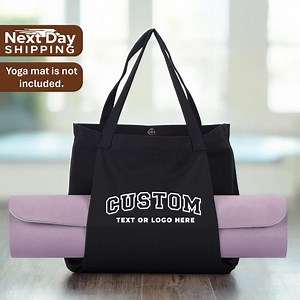 Custom Canvas Yoga Mat Bag: Personalized Fitness Tote - Etsy