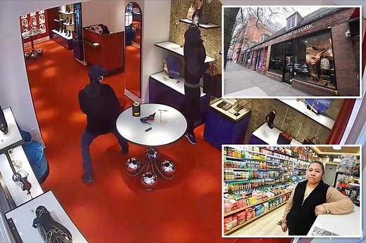 Video shows moment a duo entered the Christian Louboutin store at 59 Horatio Street Tuesday afternoon and ripped off six handbags, worth $10,420