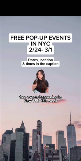 free events in nyc this week (2/24 - 3/1) tag/share this with a friend you want to go with and follow for more free events in nyc @Chick-fil-A Free Chicken Biscuit 🗓️ February 24 🕒 6am - 10:30am 🎟️ No RSVP required ✨ download the Chick-fil-a app and create an account (or sign in) to redeem your free chicken biscuit (one per person) 📍all Chick-Fil-A locations @Barnes & Noble BlackPink Pop-up 🗓️ February 27 🕒 10am - 5pm 🎟️ No RSVP required ✨ get a free tote bag and stickers (no purchase nec