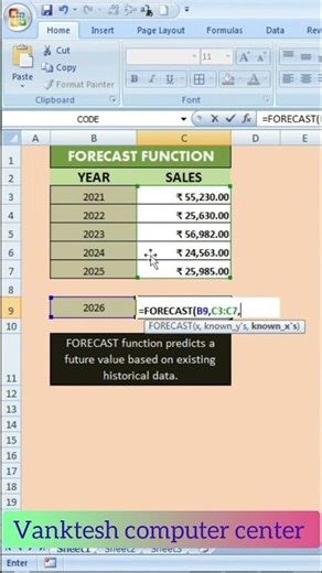 Excel functions and tricks | vanktesh computer center | #shorts