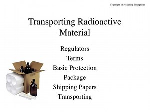 Transporting Radioactive Material - SlideServe