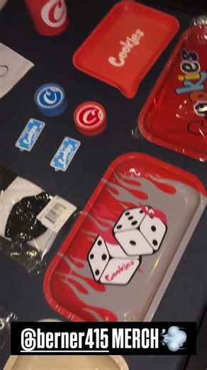 Berner cookies merch booth on tour