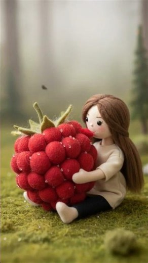 She Found a Giant Berry 🍓 | Tiny Felt Forest #shorts #cozyvibes