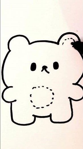 Super Easy Kawaii little BEAR DRAWING Step by Step 🧸✨