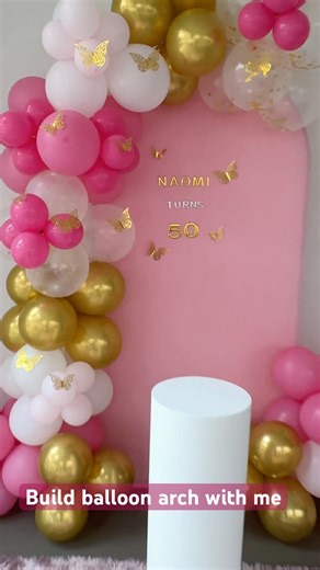 DIY Dreamy Pink balloon arch setup #shorts #balloonarch #balloondecor