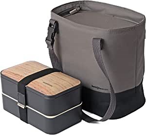 Premium Bento Box & Compact Insulated Lunch Bag – Leakproof, Microwave-Safe Japanese Bento with Utensils + Lightweight, Foldable Thermal Tote for Work, School, or Travel