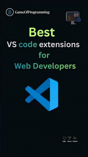 Best VS Code Extensions for Web Developers 👨‍💻 #coding #webdesign #shorts #music #vscode