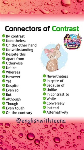 Learn Connectors of Contrast in English.💯Practice daily & sound more fluent!