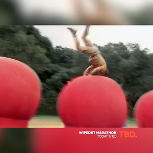 Brutal falls, sucker punch walls, and big red balls? Sounds like a WIPEOUT MARATHON to me! It all starts today at 1/12c on TBD. | Watch Roar