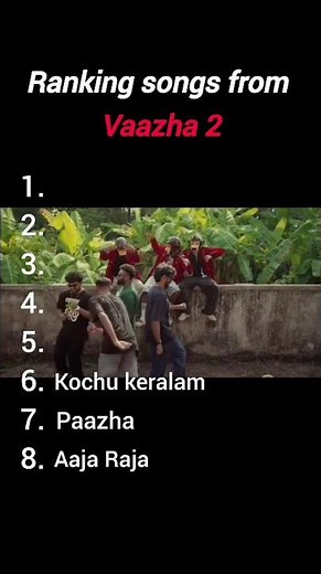Ranking songs from VAAZHA 2
