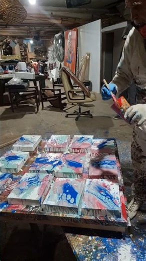How I create dozens of fluid art pieces fast #artprocess #fluidartist #tutorials