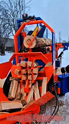 Automatic Firewood Processing Machine – Fast Log Cutting & Splitting System.